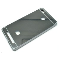 Jual Aluminium Bumper with Mirror Back Cover Xiaomi Redmi 3 Pro - Black Murah