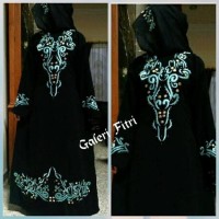 gamis arsb hitam bordir mewah gamis abaya arab