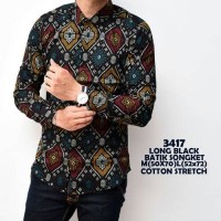 Jual KEMEJA BATIK SONGKET LENGAN PANJANG HITAM Murah