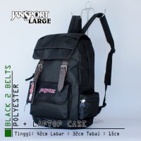 Jual TERLARIS GET831 Tas Ransel Jansport Polyester 2 belts Hitam 19M9 Murah