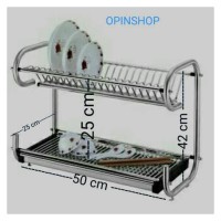 RAK PIRING STENLIS PANJANG 50 CM BISA DI GANTUNGKAN KE TEMBOK 301350 X
