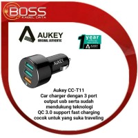 Jual Aukey CC-T11 Car Charger 3 output support QC 3.0 original garansiresmi Murah