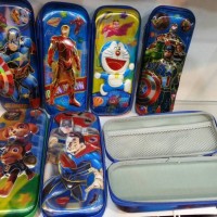 Jual Kotak pensil 3D hologram Doraemon Avenger Paw patrol Superman Batman Murah