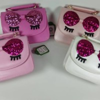 Jual tas selempang anak perempuan import branded ribbon blink eye sling bag Murah