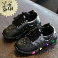 Jual Adidas LED Jelly Black sz 22-26/ Sepatu Anak / Sepatu Sekolah Anak LED Murah