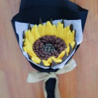 Jual BUNGA MATAHARI SUNFLOWER FLANEL ARTIFICIAL KADO WISUDA ULTAH VALENTINE Murah