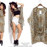 Jual T5YMJD long cardigan panjang cardigan motif leopard baju pantai casual Murah