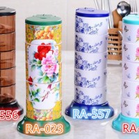 Jual Tempat Bumbu Spice Rak 5 in 1 Set susun tingkat putar kitchen rack NEW Murah