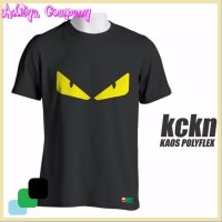 Jual Kaos cotton distro FENDI BLACK MONSTER POLYFLEX Murah