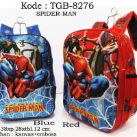 ... harga Ransel Sekolah 8276 Spiderman / Blue / Red / Tas Anak ( Motif Timbul )