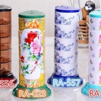 Jual Tempat Bumbu Rak bumbu 5 in 1 Set terdiri dari 5 susun, bisa diputar Murah