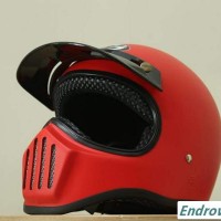 Jual Helm Cakil Red Smooth Full Face Murah Murah
