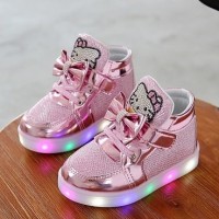 Jual Sepatu LED / Sepatu Lampu Anak Hello Kitty (IMPORT) Murah