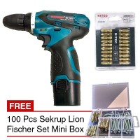 Jual MODERN M-12v Bor Cordless & BITEC 10 Pcs Mata Bor Obeng PH 2 MK 01 Murah