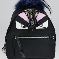 Jual Fendi Black Nylon and Leather Monster Eyes Mini ransel Murah