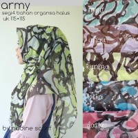 Jual Murah Segiempat/4 Organza Motif Army High Quality Murah