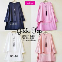 Jual Atasan Wanita Blouse Muslim Tunik Polos Lengan Panjang Jumbo gilda XXL Murah