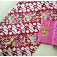 Jual kain batik cap solo indigo barong abang tanpa embos dan bros Murah