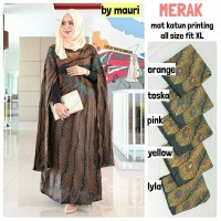 Jual Long Dress Maxi Wanita Muslim batik solo cape merak XL Murah
