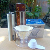 Jual Paket Hemat Coffee Grinder + Pour Over 2-4 cups Murah