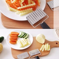 Jual AD073 Pisau Pemotong Iris Kentang Stainless Vertikal Wave Potato Knife Murah