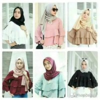 Jual YUKKY RUFLE / Yukki Ruffle - Bahan Twiscon soft fit L Murah