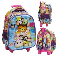 Jual Top Tas Trolley TK Import - Tsum Tsum 5D Timbul Hologram Dua Kantung Murah