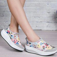 Jual SALE SEPATU KETS JR43 ABU / SNEAKERS WEDGES LIMITED Murah