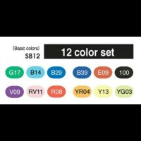Jual COPIC Sketch Basic colour set 12 pcs Murah
