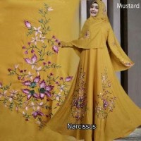 Jual Gamis Crepe Narcissus Mustard Syar I Murah