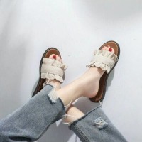 Jual FLATSHOES TEPLEK RUFFLE KREM / TEPLEK KERUT KREM /SEPATU FLATS Murah