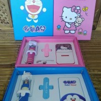 Jual NEW POWERBANK LUCU DORAEMON/ HELLO KITY SET TONGSIS KABEL MINI Murah
