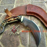 Jual Kerambit Sarung Kulit Model Tanduk Rusa JKLD1291 Murah
