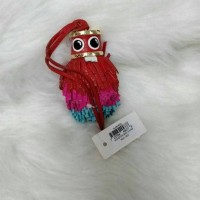 Jual GANTUNGAN TAS FOSSIL Keychain ORI MURAH OWL BURUNG HANTU MERAH PINK Murah
