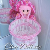 Jual Boneka Keranjang Rotan Shabby Chic Pink Lucu, Imut, Murah Murah