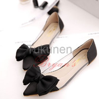 Jual Sepatu Wanita Cewek Flat Mika Bowtie Hitam Murah