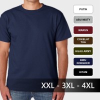 Jual 3XL / 4XL (XXXL) - Baju kaos oblong polos cowok cewek jumbo big size Murah