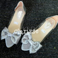 Jual Sepatu Wanita Cewek Flat Mika Bowtie Abu KND Murah