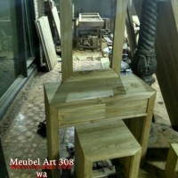 Meja Rias Minimalis Jati (furniture, sofa, lemari, nakas, rak)