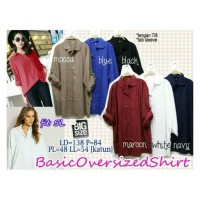Jual BASIC OVERSIZED SHIRTS 5L KEMEJA POLOS KANTOR WANITA CEWEK BIGSIZE TOP Murah