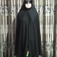 jilbab instan hitam bahan kaos jumbo adem dipakai