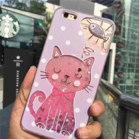 Oppo A39 A57 Flamingo Glitter Liquid Soft Back Case Casing Cover