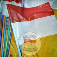 Jual bendera indonesia merah putih plastik semar tangkai Murah