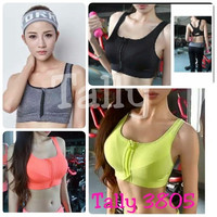 Jual DISKON BRA SPORT ZIPER BH RESLETING SENAM AEROBIK YOGA GYM OLAH RAGA B Murah