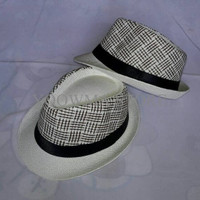 Jual MURAH topi fedora motif list variasi Murah