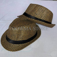 Jual MURAH topi fedora motif list Murah