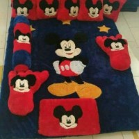 Jual karpet karakter bulu motif mickymouse fullset Murah