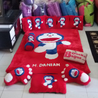 Jual karpet karakter bulu rasfur motif doraemon full set Murah