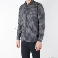 Baju kemeja flanel pria lengan panjang bahan flannel kotak slimfit HQ.