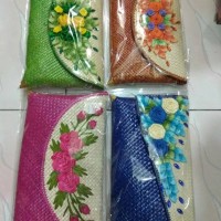 Jual CLUTCH WANITA BAHAN ROTAN DENGAN BUNGA - TAS UNIK MURAH CANTIK JOGJA Murah